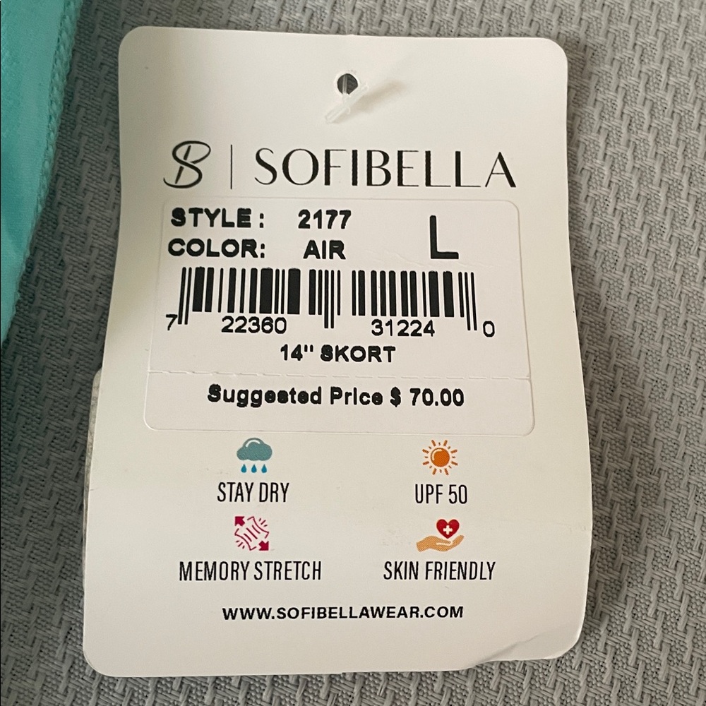 New Sofibella Aqua Tennis/Golf Skort Size Large - Picture 5 of 8